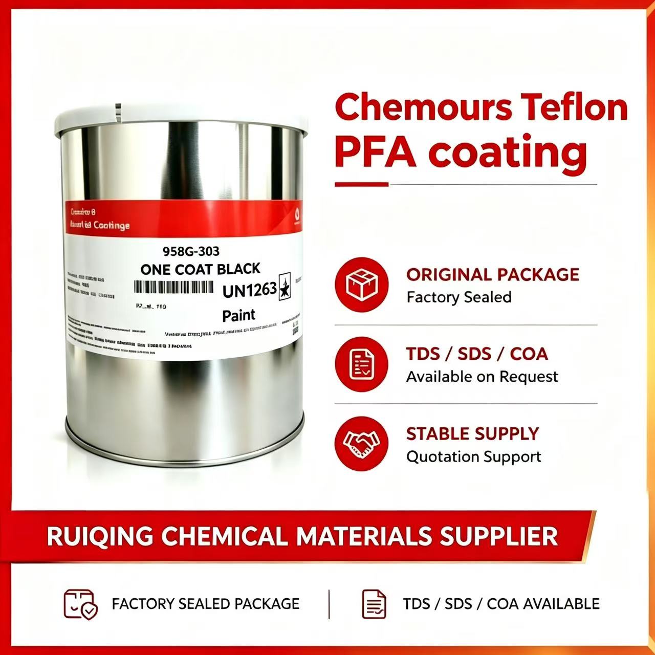 858G-114 Green FEP Waterborne High Build Topcoat pail from Teflon industrial coatings