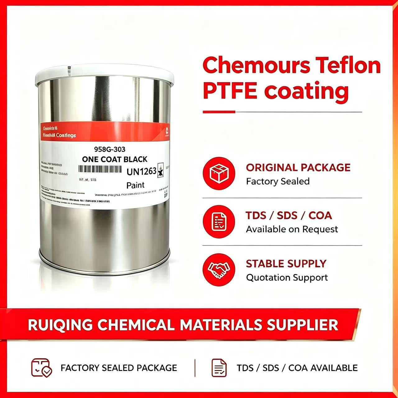 857G-12379 Rose Gold PTFE Topcoat pail from Teflon industrial coatings