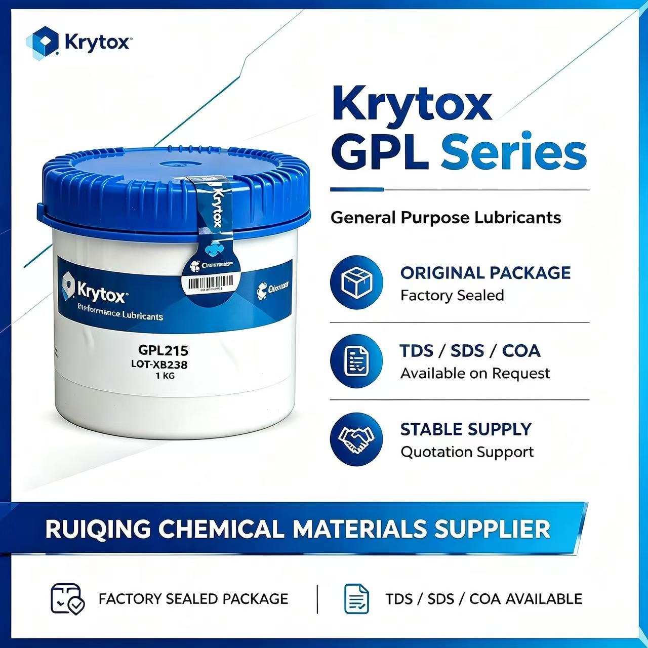 Krytox GPL 205 high performance PFPE grease in jar