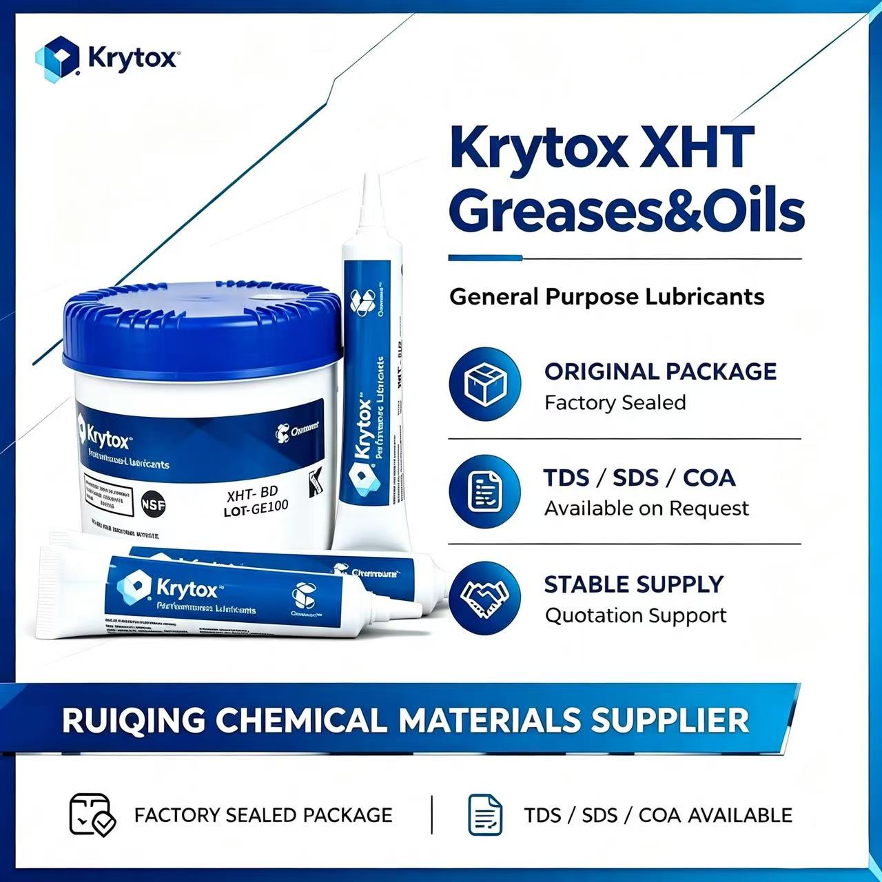 Krytox XHT-BD Grease extreme high-temperature PFPE lubricant pail from Chemours